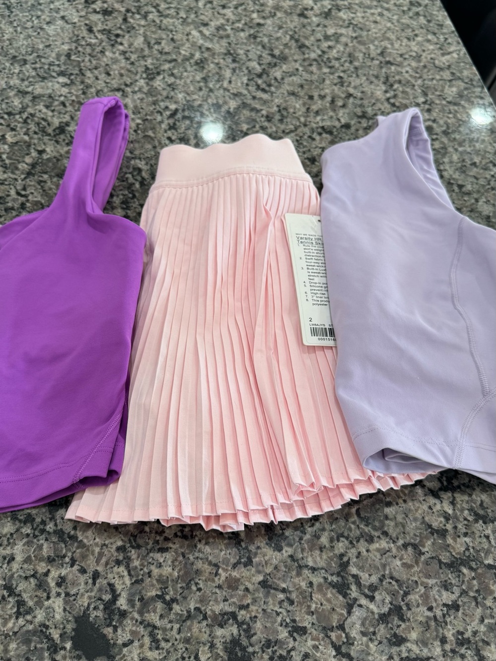 lululemon athletica Pleated Light Pink Tennis Skort and 2 align tanks size 2